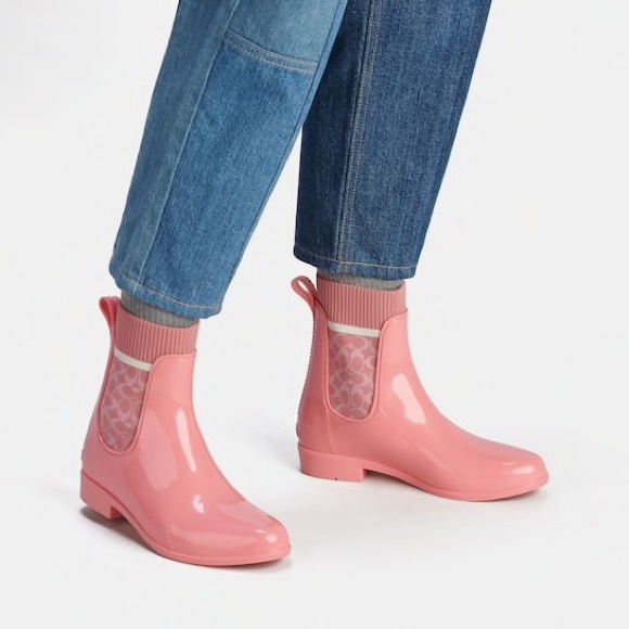 New women’s COACH rain booties size 5. In original box. Never worn (Galooshes) - Picture 7 of 8